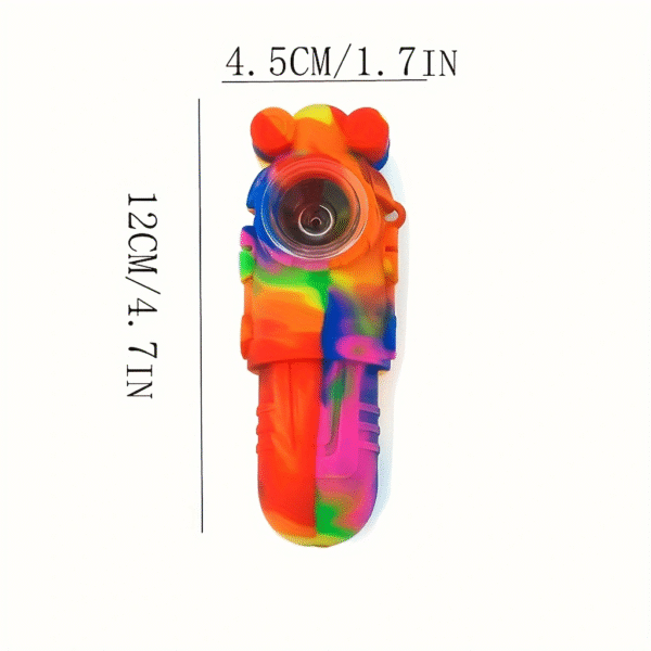 Silicone pipe, tobacco, glass bowl