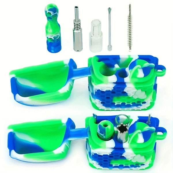 Multifunctional silicone pipe set - Titanium nail pipe - Combined pipe - Various usage methods - Pipe box pipe