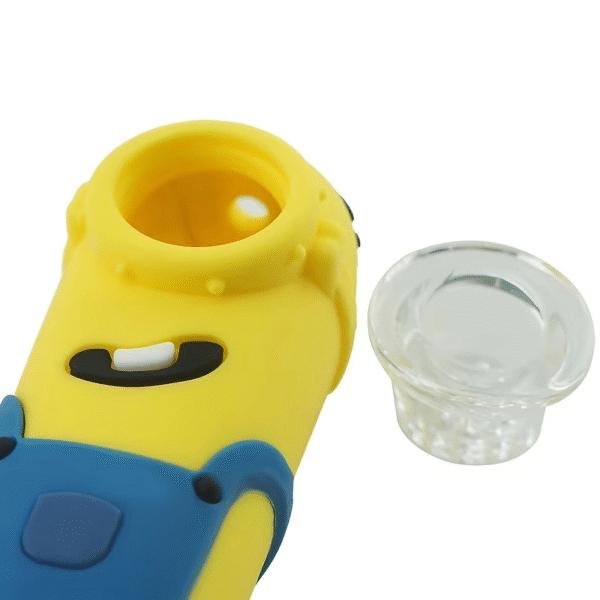 Silicone pipe - Cartoon Minions silicone pipe - Tobacco - Glass bowl