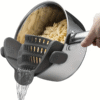 Kitchen Gizmo Snap N' Strain - Silicone Pasta Strainer Clip-On for Pots and Pans - Heat Resistant Colander for Vegetables and Noodles - Kitchen Gadgets for Home Cooking - Space-Saving Design - Gray
