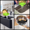 Kitchen Gizmo Snap N' Strain - Silicone Pasta Strainer Clip-On for Pots and Pans - Heat Resistant Colander for Vegetables and Noodles - Kitchen Gadgets for Home Cooking - Space-Saving Design - Gray