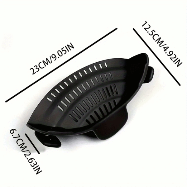 Kitchen Gizmo Snap N' Strain - Silicone Pasta Strainer Clip-On for Pots and Pans - Heat Resistant Colander for Vegetables and Noodles - Kitchen Gadgets for Home Cooking - Space-Saving Design - Gray